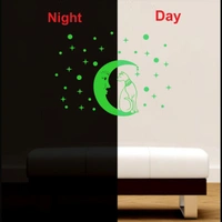 Shopnav Green Galaxy Of Stars With Moon Radium Night Glow Wall Sticker - Finished OutPut Size: 61X37cm, 0.12, Green