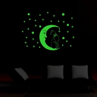 Shopnav Green Galaxy Of Stars With Moon Radium Night Glow Wall Sticker - Finished OutPut Size: 61X37cm, 0.12, Green