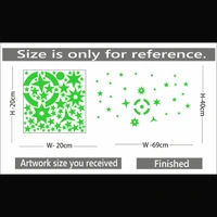 Shopnav Green Galaxy Of Stars With Moon Radium Wall Sticker - Finished OutPut Size: 69X40cm, 0.12, Green