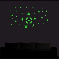 Shopnav Green Galaxy Of Stars With Moon Radium Wall Sticker - Finished OutPut Size: 69X40cm, 0.12, Green