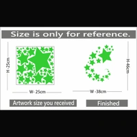 Shopnav Green Galaxy Of Stars With Moon Radium Wall Sticker - Finished OutPut Size: 38X46cm, 0.12, Green