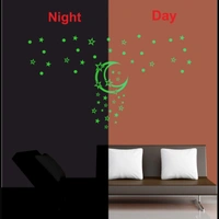 Shopnav Green Galaxy Of Stars With Moon Radium Wall Sticker - Finished OutPut Size: 119X68cm, 0.12, Green