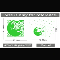 Shopnav Green Kids Room Decor Radium Wall Sticker - Finished OutPut Size: 55X38cm, 0.12, Green