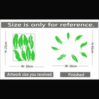 Shopnav Green Leaf Radium Wall Sticker - Finished OutPut Size: 56X45cm, 0.12, Green