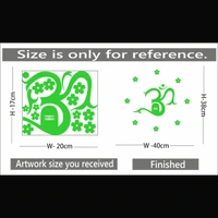 Shopnav Green Radium Wall Sticker - Finished OutPut Size: 40X38cm, 0.12, Green