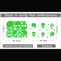 Shopnav Green Radium Wall Sticker - Finished OutPut Size: 50X31cm, 0.12, Green