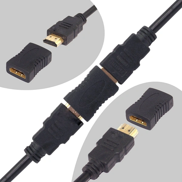 HDMI Adapter Female to Female Extender Jointer Black (Black) - 0.25