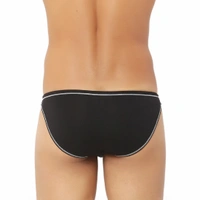 Men's Bamboo Spandex Designer Underwear Black - Black, 0.15, Briefs, XL