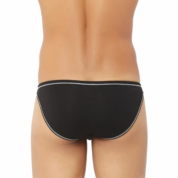 Men's Bamboo Spandex Designer Underwear Black - Black, 0.15, Briefs, XL