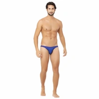 Men's Cotton Spandex Hip Cut Briefs Underwear Blue - Blue, 0.15, Hip Cut Briefs, L