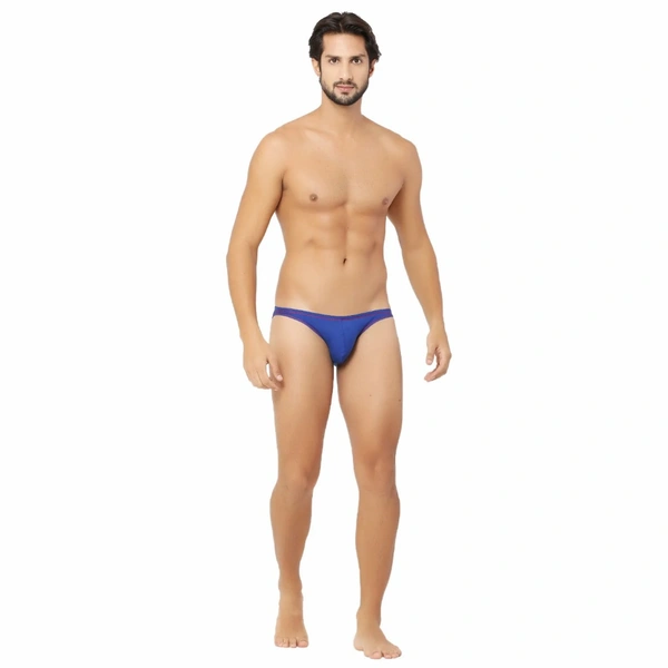 Men's Cotton Spandex Hip Cut Briefs Underwear Blue - Blue, 0.15, Hip Cut Briefs, L