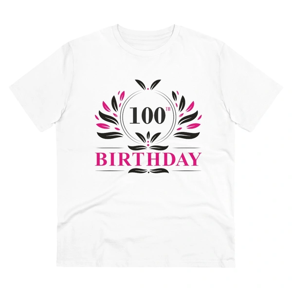 Men's PC Cotton 100th Birthday Printed T Shirt (Color: White, Thread Count: 180GSM) - White, 0.25, Solid, 2XL