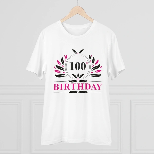 Men's PC Cotton 100th Birthday Printed T Shirt (Color: White, Thread Count: 180GSM) - White, 0.25, Solid, 2XL