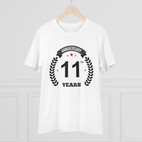 Men's PC Cotton 11th Anniversary Printed T Shirt (Color: White, Thread Count: 180GSM) - White, 0.25, Solid, XL