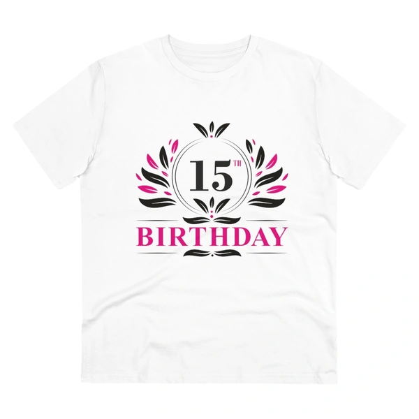 Men's PC Cotton 15th Birthday Printed T Shirt (Color: White, Thread Count: 180GSM) - White, 0.25, Printed, XL