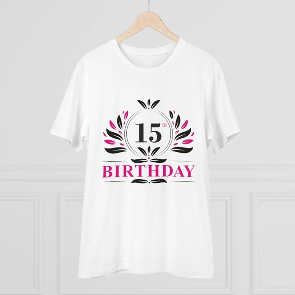 Men's PC Cotton 15th Birthday Printed T Shirt (Color: White, Thread Count: 180GSM) - White, 0.25, Printed, XL