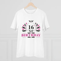 Men's PC Cotton 16th Birthday Printed T Shirt (Color: White, Thread Count: 180GSM) - White, 0.25, Striped, 2XL