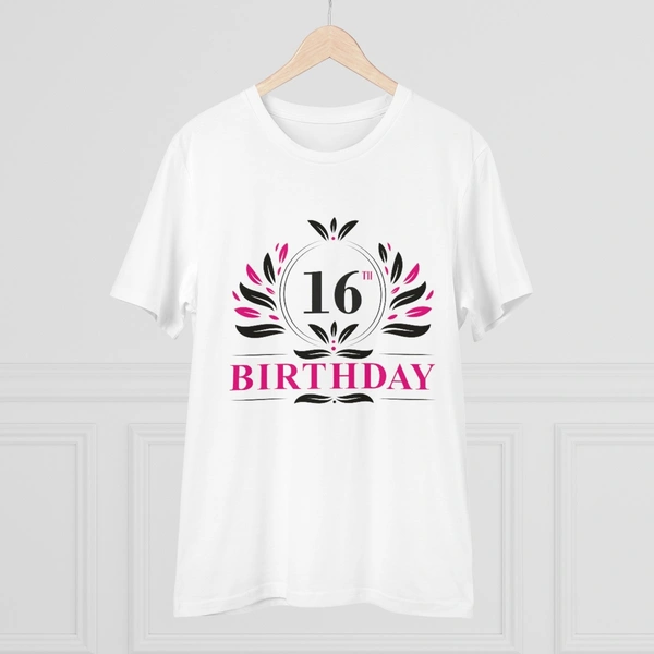Men's PC Cotton 16th Birthday Printed T Shirt (Color: White, Thread Count: 180GSM) - White, 0.25, Striped, 2XL