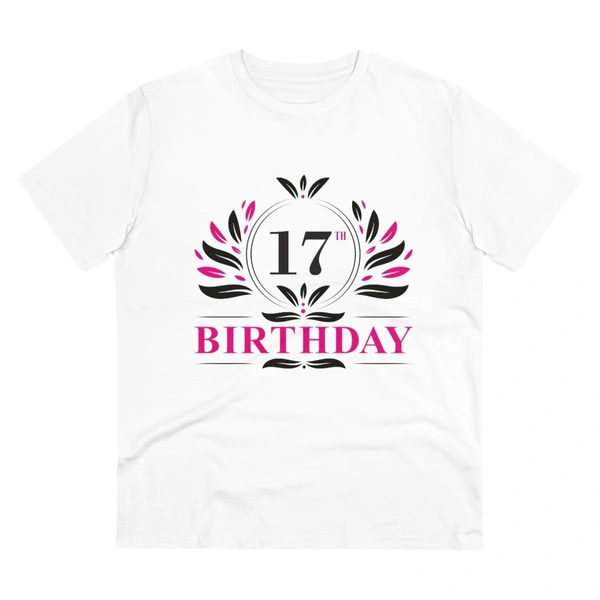 Men's PC Cotton 17th Birthday Printed T Shirt (Color: White, Thread Count: 180GSM) - White, 0.25, Checked, M