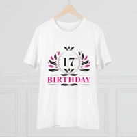 Men's PC Cotton 17th Birthday Printed T Shirt (Color: White, Thread Count: 180GSM) - White, 0.25, Checked, M