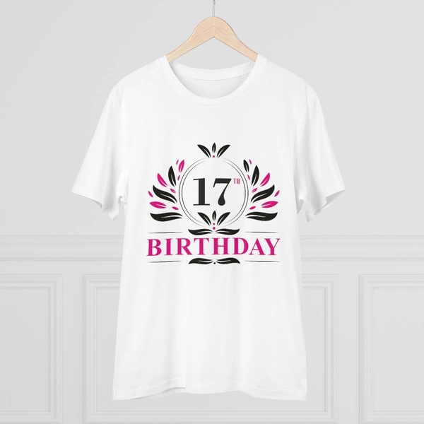 Men's PC Cotton 17th Birthday Printed T Shirt (Color: White, Thread Count: 180GSM) - White, 0.25, Checked, M