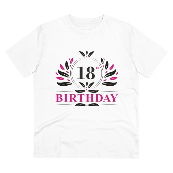Men's PC Cotton 18th Birthday Printed T Shirt (Color: White, Thread Count: 180GSM) - White, 0.25, Checked, M
