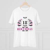 Men's PC Cotton 18th Birthday Printed T Shirt (Color: White, Thread Count: 180GSM) - White, 0.25, Checked, M