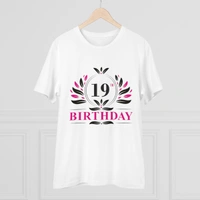 Men's PC Cotton 19th Birthday Printed T Shirt (Color: White, Thread Count: 180GSM) - White, 0.25, Striped, S