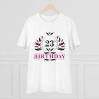 Men's PC Cotton 23rd Birthday Printed T Shirt (Color: White, Thread Count: 180GSM) - White, 0.25, Printed, S