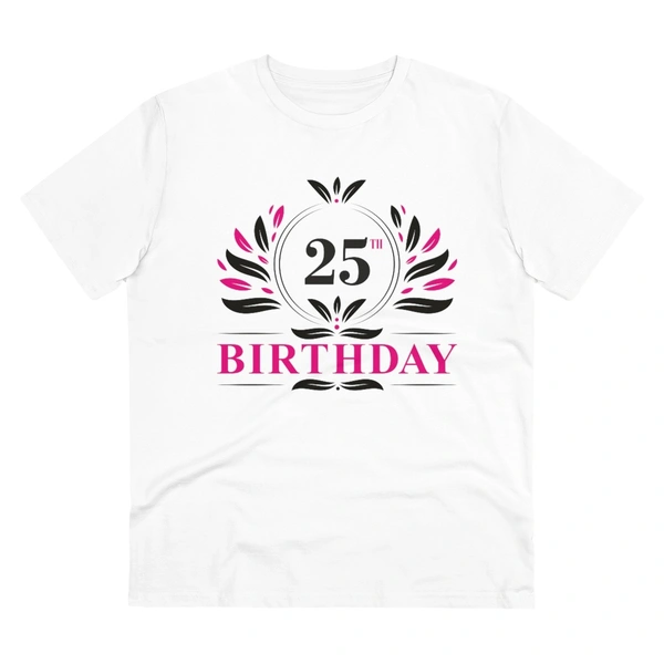 Men's PC Cotton 25th Birthday Printed T Shirt (Color: White, Thread Count: 180GSM) - White, 0.25, Printed, 2XL