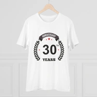 Men's PC Cotton 30th Anniversary Printed T Shirt (Color: White, Thread Count: 180GSM) - White, 0.25, Printed, S