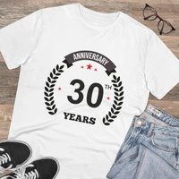 Men's PC Cotton 30th Anniversary Printed T Shirt (Color: White, Thread Count: 180GSM) - White, 0.25, Printed, S