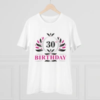Men's PC Cotton 30th Birthday Printed T Shirt (Color: White, Thread Count: 180GSM) - White, 0.25, Striped, L