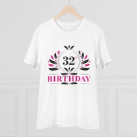 Men's PC Cotton 32nd Birthday Printed T Shirt (Color: White, Thread Count: 180GSM) - White, 0.25, Printed, S