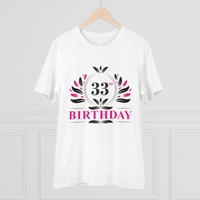 Men's PC Cotton 33rd Birthday Printed T Shirt (Color: White, Thread Count: 180GSM) - White, 0.25, Printed, XL
