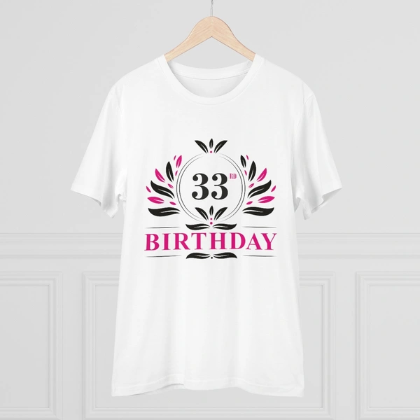 Men's PC Cotton 33rd Birthday Printed T Shirt (Color: White, Thread Count: 180GSM) - White, 0.25, Printed, XL