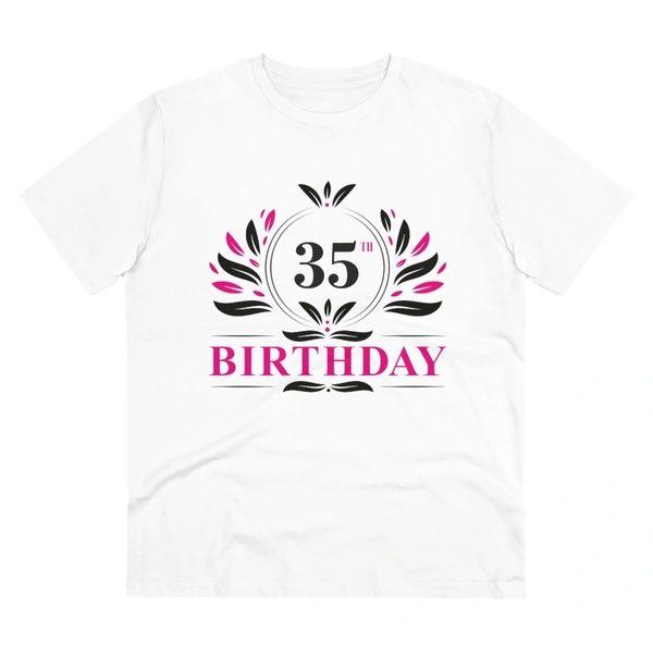 Men's PC Cotton 35th Birthday Printed T Shirt (Color: White, Thread Count: 180GSM) - White, 0.25, Printed, 2XL