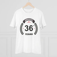 Men's PC Cotton 36th Anniversary Printed T Shirt (Color: White, Thread Count: 180GSM) - White, 0.25, Printed, M