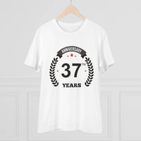 Men's PC Cotton 37th Anniversary Printed T Shirt (Color: White, Thread Count: 180GSM) - White, 0.25, Printed, XL