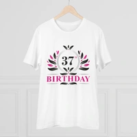 Men's PC Cotton 37th Birthday Printed T Shirt (Color: White, Thread Count: 180GSM) - White, 0.25, Printed, M