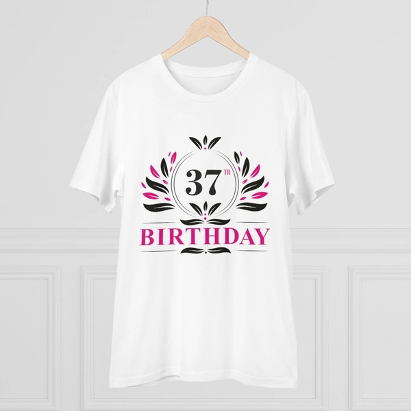 Men's PC Cotton 37th Birthday Printed T Shirt (Color: White, Thread Count: 180GSM) - White, 0.25, Printed, M
