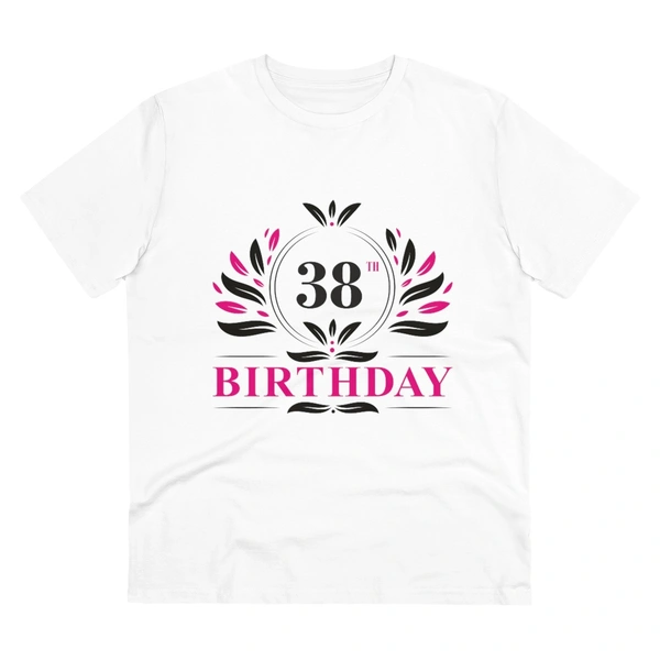 Men's PC Cotton 38th Birthday Printed T Shirt (Color: White, Thread Count: 180GSM) - White, 0.25, Printed, S