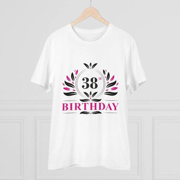 Men's PC Cotton 38th Birthday Printed T Shirt (Color: White, Thread Count: 180GSM) - White, 0.25, Printed, S