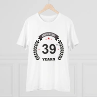 Men's PC Cotton 39th Anniversary Printed T Shirt (Color: White, Thread Count: 180GSM) - White, 0.25, Printed, 2XL