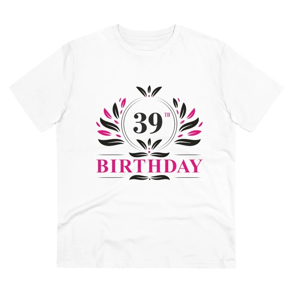 Men's PC Cotton 39th Birthday Printed T Shirt (Color: White, Thread Count: 180GSM) - White, 0.25, Printed, XL