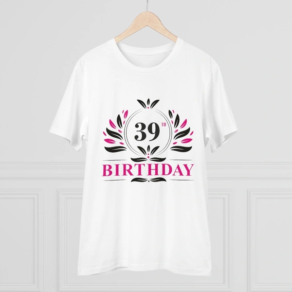 Men's PC Cotton 39th Birthday Printed T Shirt (Color: White, Thread Count: 180GSM) - White, 0.25, Printed, XL