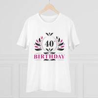 Men's PC Cotton 40th Birthday Printed T Shirt (Color: White, Thread Count: 180GSM) - White, 0.25, Printed, M