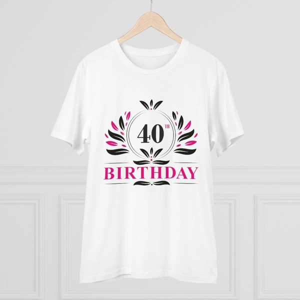 Men's PC Cotton 40th Birthday Printed T Shirt (Color: White, Thread Count: 180GSM) - White, 0.25, Printed, M