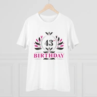 Men's PC Cotton 43rd Birthday Printed T Shirt (Color: White, Thread Count: 180GSM) - White, 0.25, Printed, S