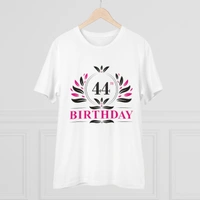 Men's PC Cotton 44th Birthday Printed T Shirt (Color: White, Thread Count: 180GSM) - White, 0.25, Printed, S